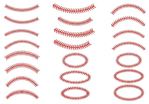 Collection of baseball stitches