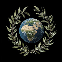 World Peace and Neutrality Concept with Olive Branch 