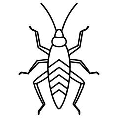 vector illustration of a black bug