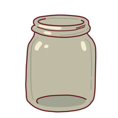 Cartoon Empty Glass Jar Container Illustration