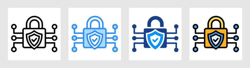 Cybersecurity Icon Collection Set Multiple Style