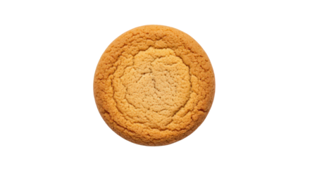 Perfectly baked golden round cookie, a delicious sweet treat snack isolated on transparent background