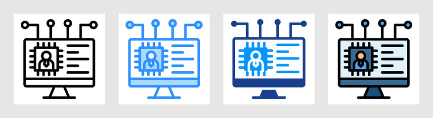 Digital Identity Icon Collection Set Multiple Style