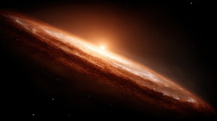 A single, glowing speck of cosmic dust on an epic journey through intergalactic space.
