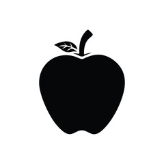 Apple silhouette isolated on white background isolated on transparent background