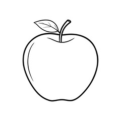 Apple illustration with stem and leaf isolated on white background isolated on transparent background