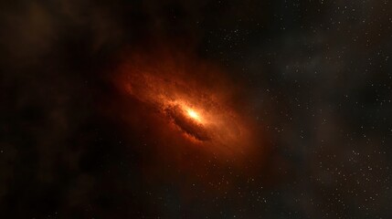 A single, glowing speck of cosmic dust on an epic journey through intergalactic space.
