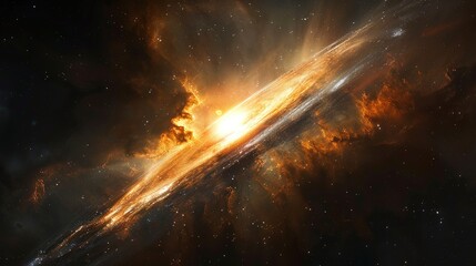 A single, glowing speck of cosmic dust on an epic journey through intergalactic space.
