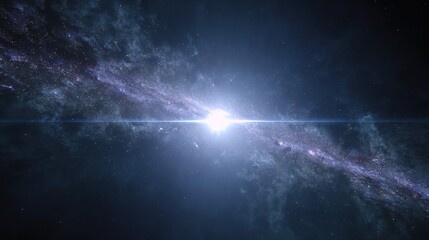 A single, glowing speck of cosmic dust on an epic journey through intergalactic space.
