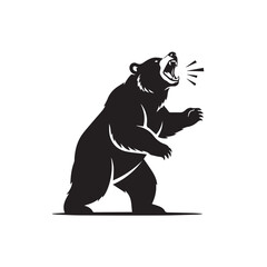 Fototapeta premium Roaring bear standing on its hind legs