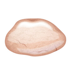 A Smooth Beige Rock With Subtle Pink Undertones And Visible Cracks Isolated On A Transparent Background
