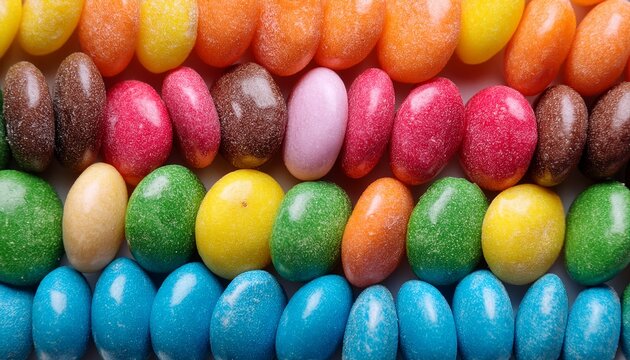 Close Up Of Colorful Candies Texture Background