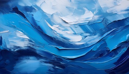 Obraz premium Abstract Blue Art Painting Background Modern Art Contemporary Art