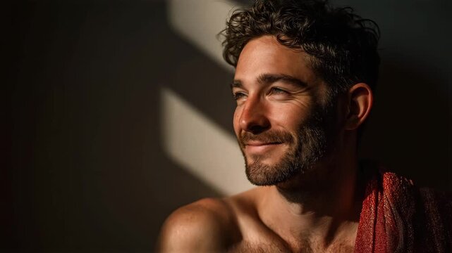 Trans Man Mastectomy Scars Smiling Sunbeam Supportive Setting