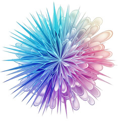 A vibrant abstract geometric shape with spiky edges, a modern and colorful design isolated on transparent background artistic expression