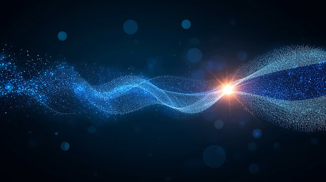 Abstract glowing energy wave illustration on dark background representing digital technology innovation and connectivity