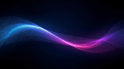 Abstract particle wave with vibrant colors in dark background dynamic flow design element