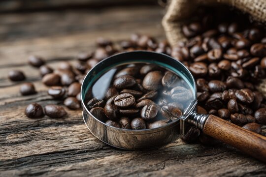 Coffee beans analysis charts business data analytics concept for industry beverage commerce statistics research	
