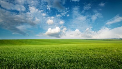 Fototapeta premium Verdant Field Stretches Beneath Boundless Sky
