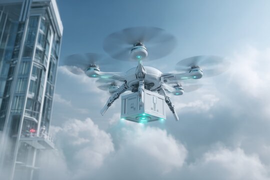 Glass curtain wall skyscraper aerial view modern architecture urban development for buildings transport