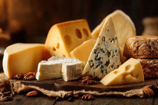 Cheese board varieties white blue orange assorted traditional tasting for food dining cuisine