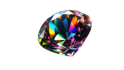 Shining colorful diamond stone for premium products, luxury campaigns, store displays, or inspirational graphic templates