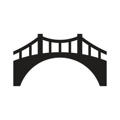 🌉 Simple Silhouette Icon of an Arched Suspension Bridge
