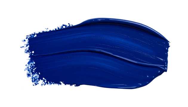 textured abstract indigo color paint stroke isolated on transparent background, png - Powered by Adobe