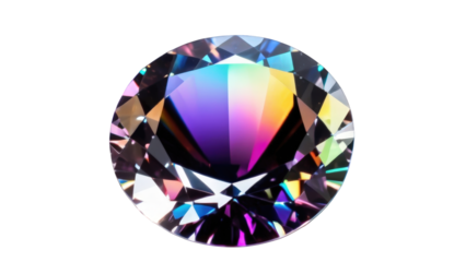 Shining colorful diamond stone for premium products, luxury campaigns, store displays, or inspirational graphic templates