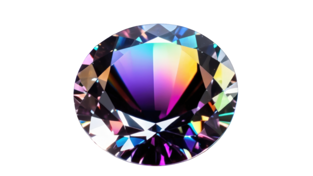 Shining colorful diamond stone for premium products, luxury campaigns, store displays, or inspirational graphic templates