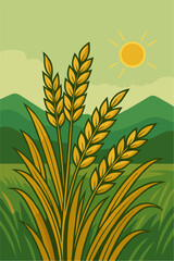 rice vector ready to be harvested