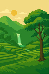 view of a flowing waterfall