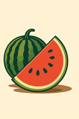 ripe watermelon vector