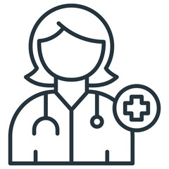 Health Practitioner Outline Icon