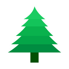 Green christmas tree minimalist modern style festive element