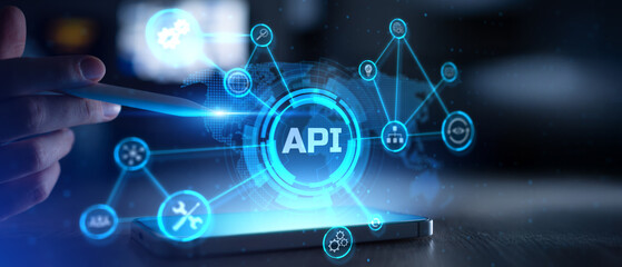 Obraz premium API Integration and Global Connectivity for Digital Transformation.