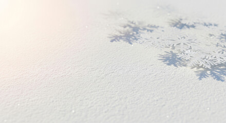 Obraz premium Sparkling silver snowflake on snowy ground with luminous light and bokeh background creates a magical winter scene