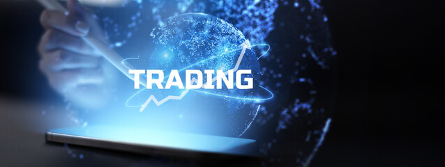Global Trading and Financial Market Growth Illustrated on a Digital Interface