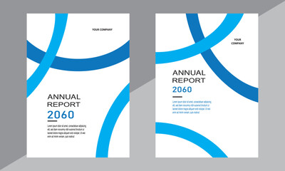 Modern white blue corporate business cover annual report flyer design template for company branding 