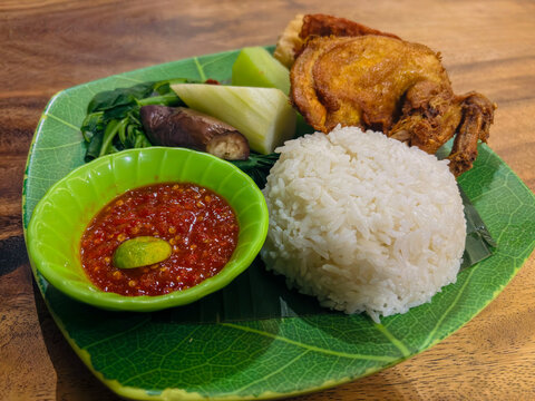 Indonesian rice meal tempong Bali