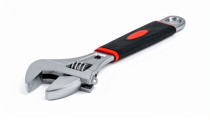 A Metallic Wrench on White&mdash;Celebrating Grip, Precision, and the Sculpted Simplicity of Utility Through Movable Jaw, Polished Finish, and the Quiet Geometry of Adjustment, Strength, and Everyday Repair