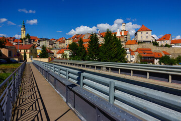 Bystrzyca Klodzka, beautiful view on old town Bystrzyca Klodzka with town hall and church
