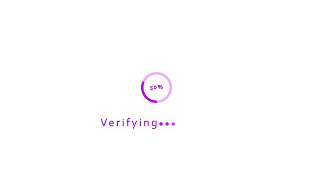Purple Circular Progress Bar Indicating 30 Percent Verification on White Background loading percentage