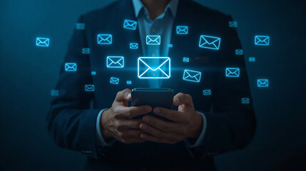 Modern Inbox Digital Email Notification Concept