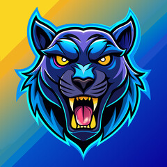 Obraz premium Aggressive black panther e sports mascot logo design