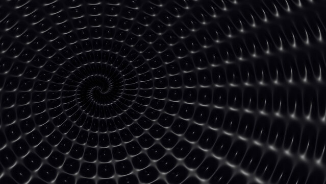 Black and White spiral 3D geometric abstract composition - Powered by Adobe