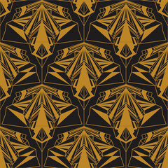 seamless pattern futuristic luxury art deco elements