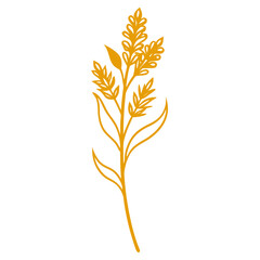 golden rod line art on white background
