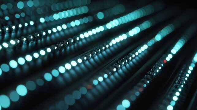 Abstract Background with Glowing Blue Lights and Bokeh Effect for Modern Digital Art and Technology Designs