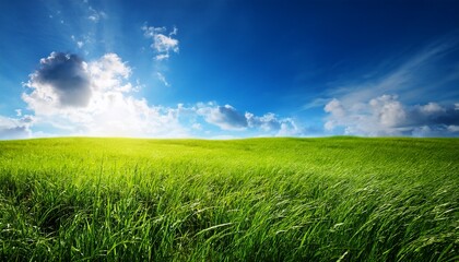 Obraz premium Blue Skies Green Grass